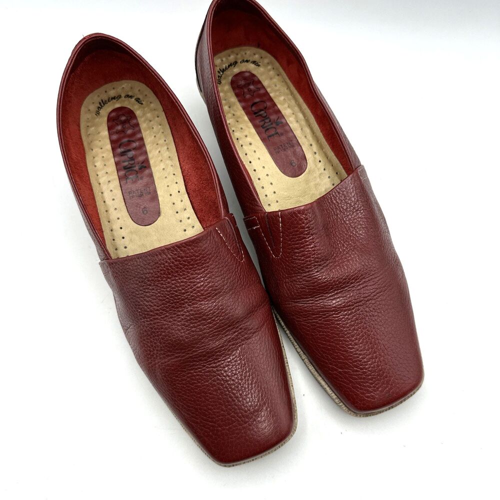 Caprice Women's Loafers Size UK 6 /EU 38.5 /US 8 Dark Red/Wine Genuine Leather